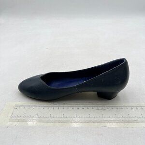 Navy Women's Low Heeled Pumps Pointed Toe Dress Shoes for Office Lady